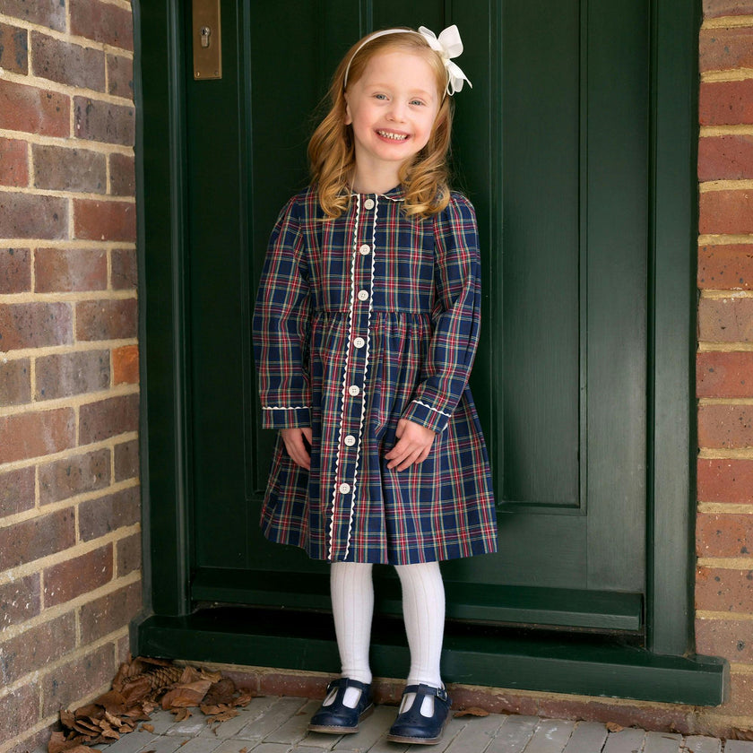 Tartan Button-Front Dress