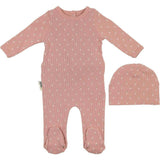 Ribbed Pineapple Footie and Beanie Set