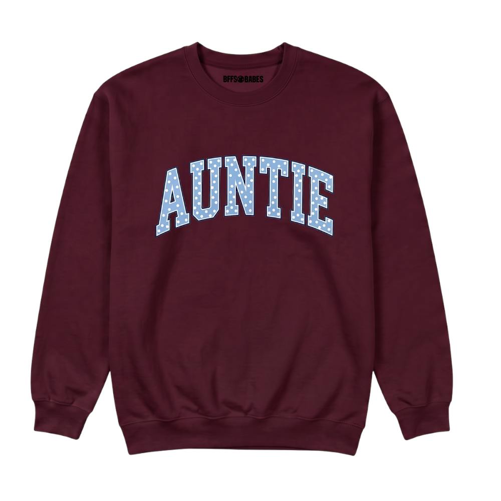 Auntie Polka Dot Printed Sweatshirt, Burgundy