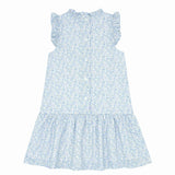 girls slate floral drop waist dress