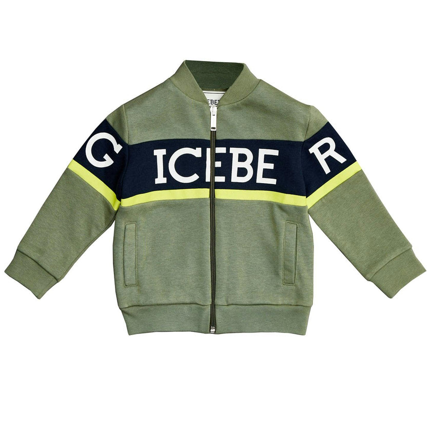 ICEBERG Logo Stripe Zip Sweatshirt