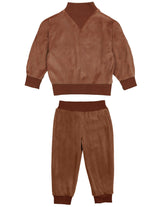 Baby Boys Velour High Collar V-Neck 2-Piece Lounge Set