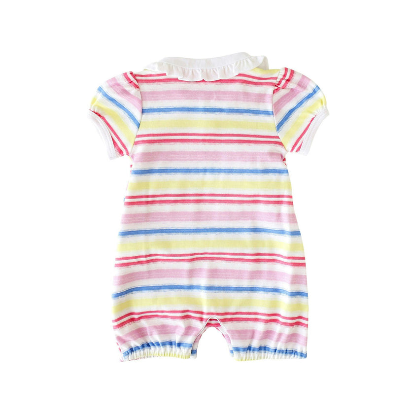Rainbow Stripe Collared Romper
