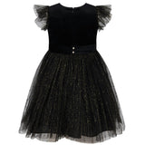 Wednesday Velvet & Glitter Tulle Party Dress
