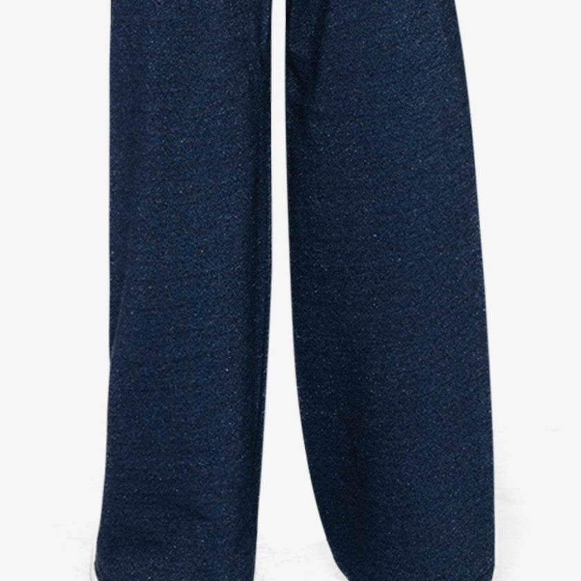 French Terry Pant Navy Blue Denim