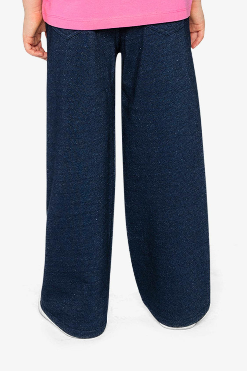 French Terry Pant Navy Blue Denim