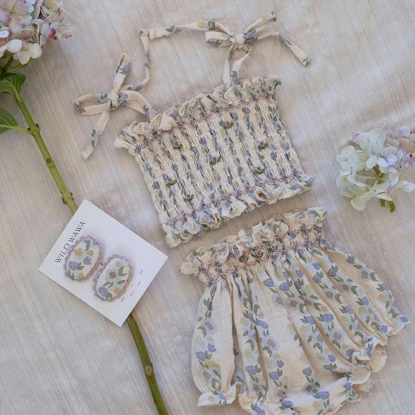 Crochet clip set in Lavender Rose Reverie