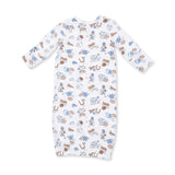 Football Nursery - Lap Shoulder Gown and Knotted Hat