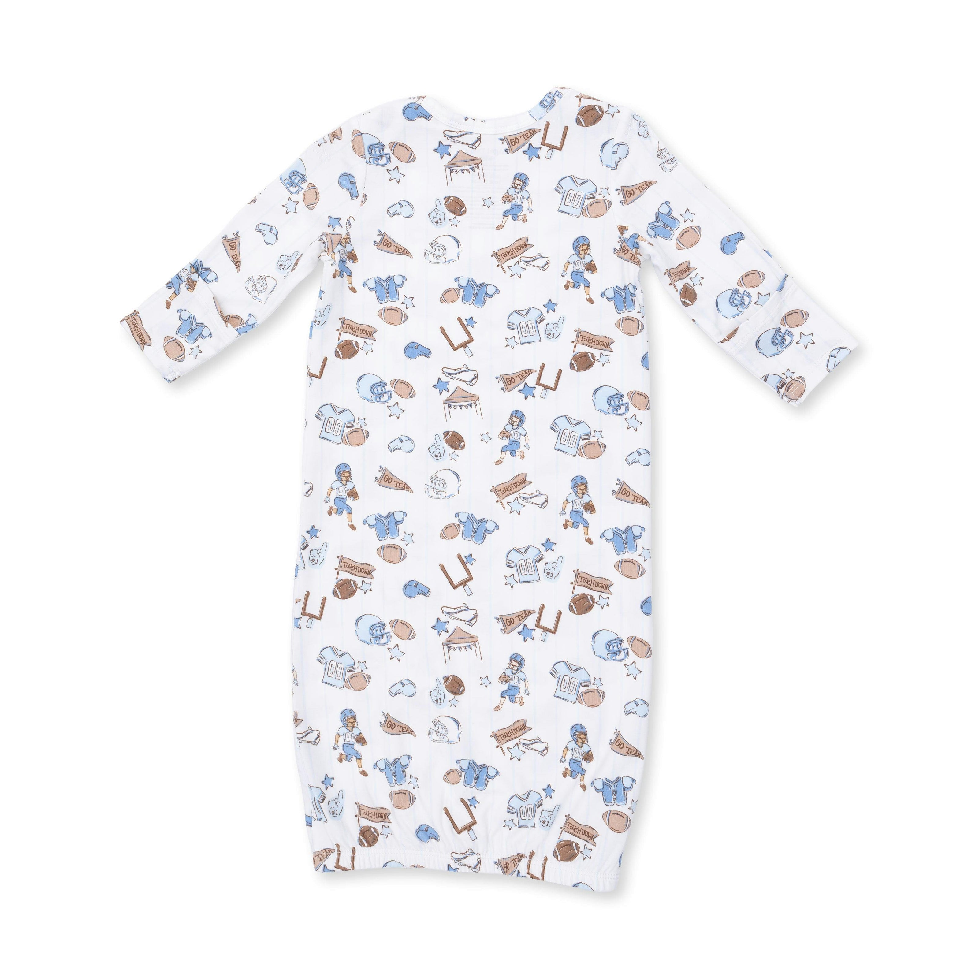 Football Nursery - Lap Shoulder Gown and Knotted Hat