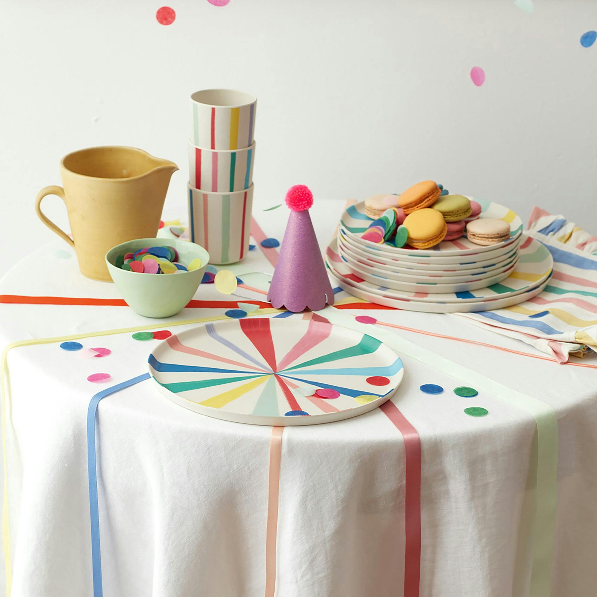 Bamboo Bright Stripe Cups