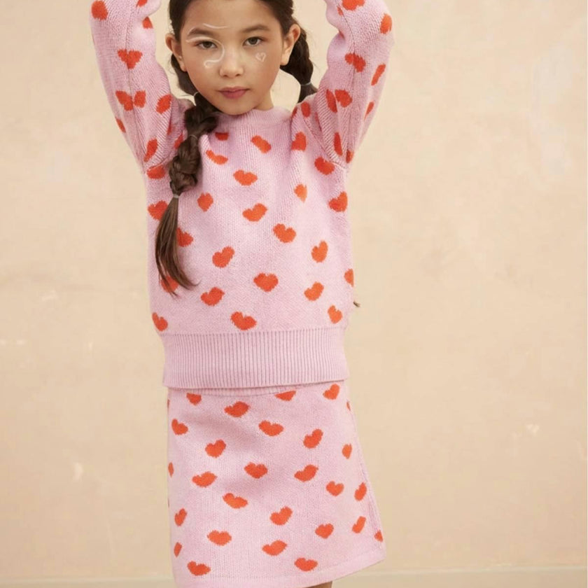 Love Hearts Jumper | Bubble Gum