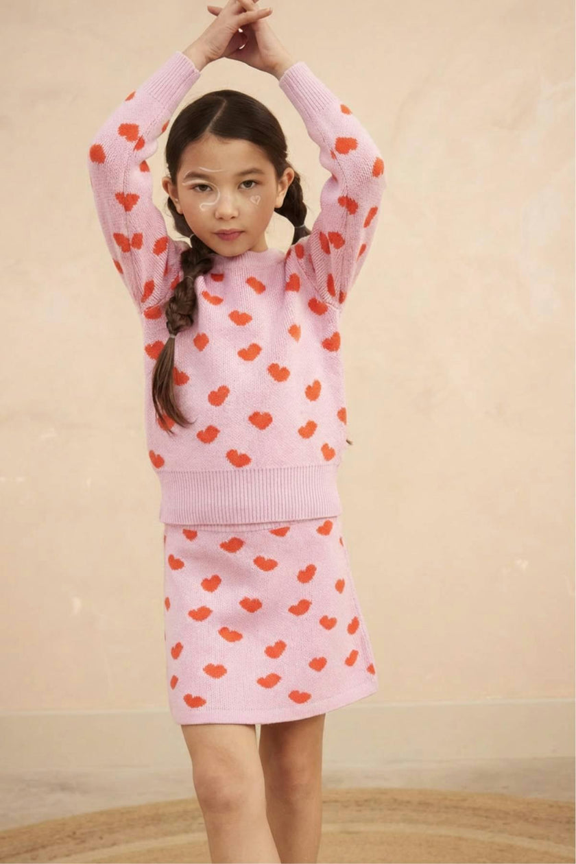 Love Hearts Jumper | Bubble Gum