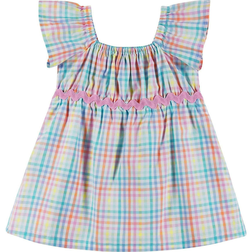Infant Girls Plaid Dress Set | White Plaid