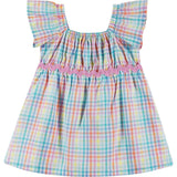 Infant Girls Plaid Dress Set | White Plaid