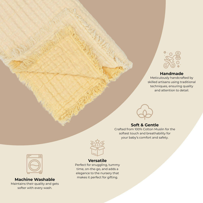 Multi-Layer Honey Ombre Muslin Cotton Baby Blanket