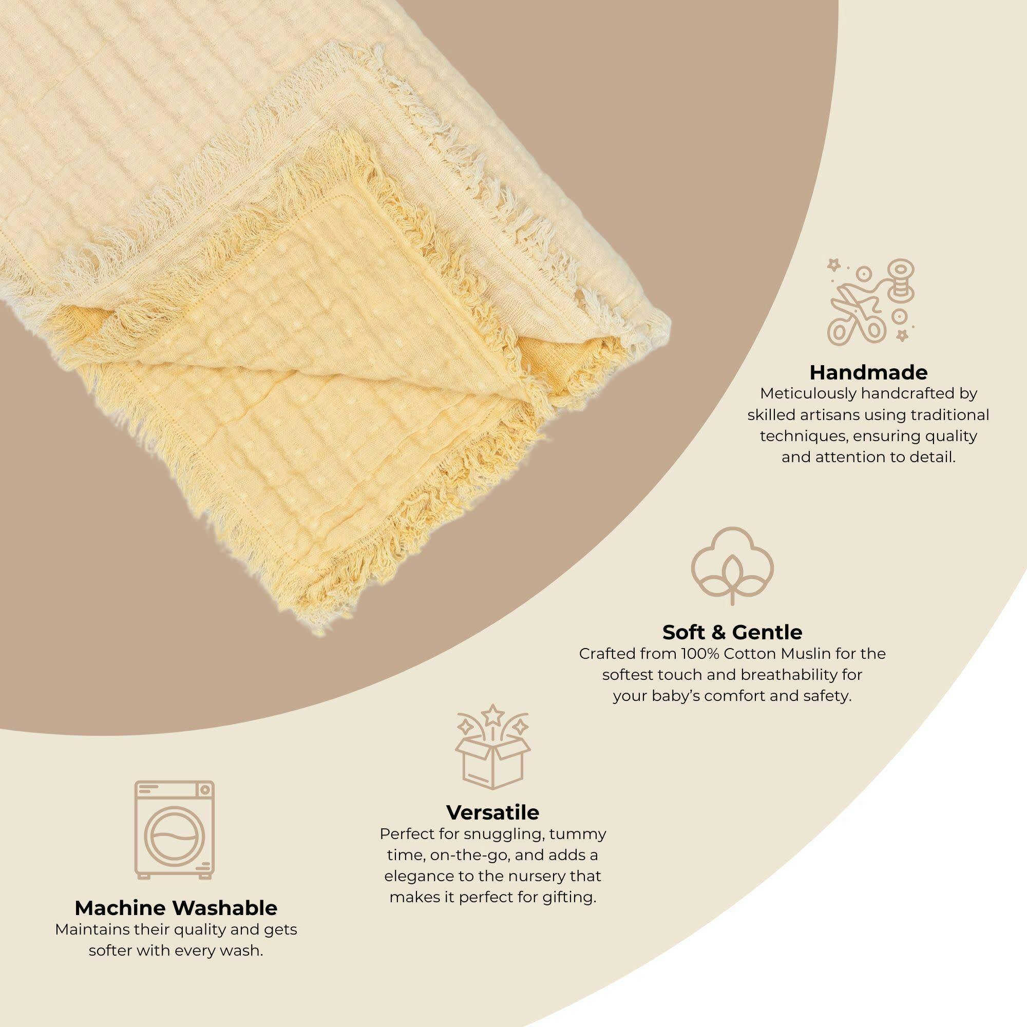 Multi-Layer Honey Ombre Muslin Cotton Baby Blanket