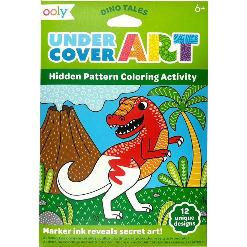 Undercover Art Hidden Pattern Coloring Activity Art Cards - Dino Tales - 12 Cards