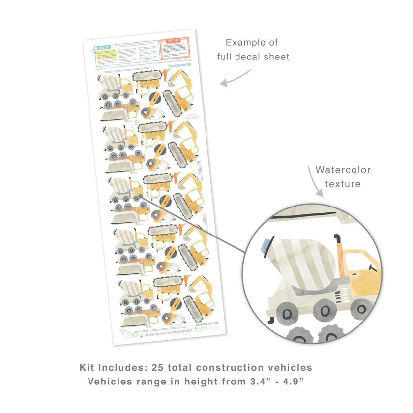 Construction Trucks • Peel-and-Stick Wall Decals