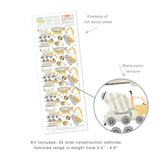 Construction Trucks • Peel-and-Stick Wall Decals