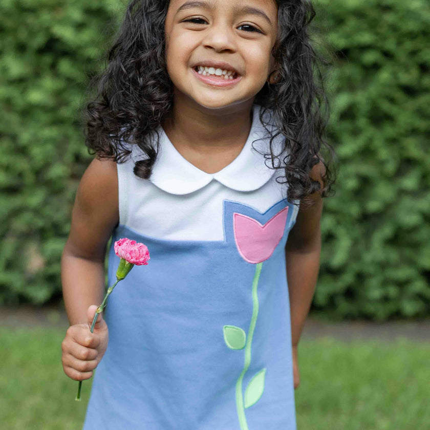Pique Knit Dress With Tulip