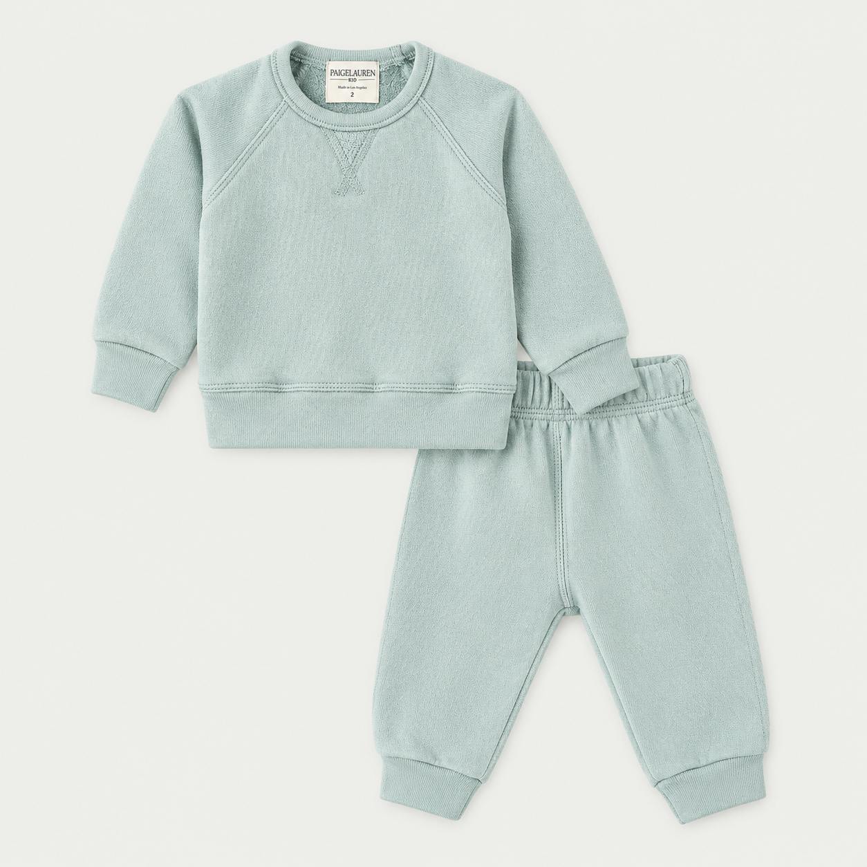 Sherpa Raglan Sweatshirt + Jogger Set