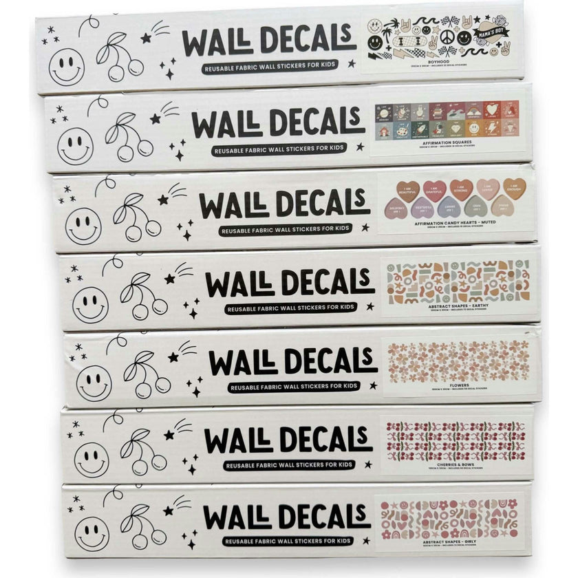Peel & Stick Fabric Wall Stickers - Affirmation Candy Hearts Brights