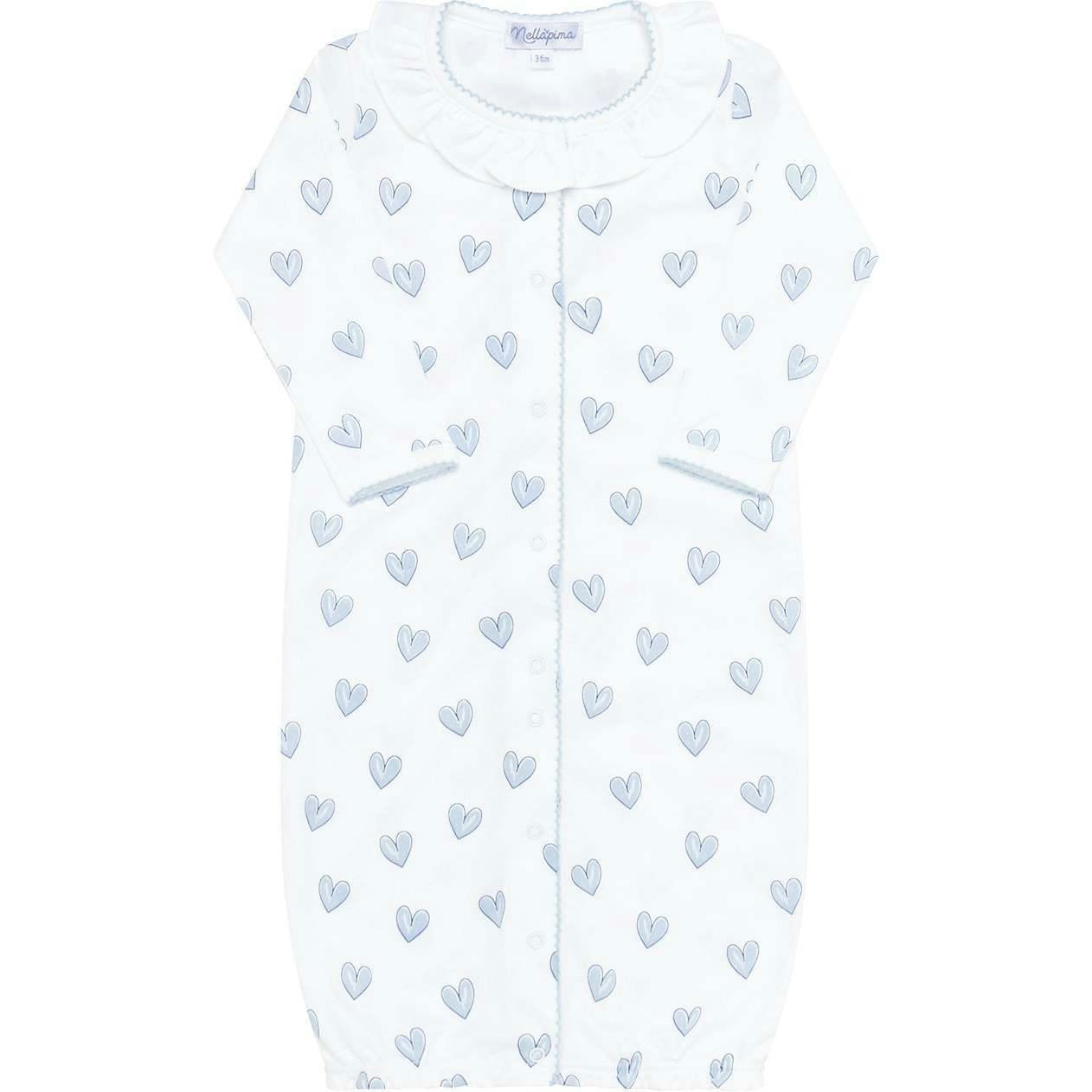 Blue Heart Print Converter Gown