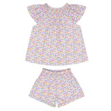 girls orchid floral flutter sleeve tank set