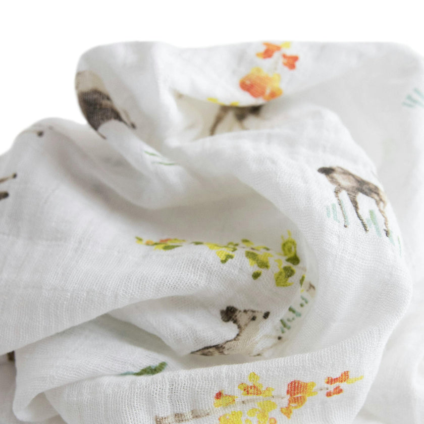 Cotton Muslin Swaddle Blanket - Oh Deer!