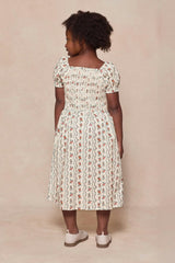 Mini Sunday Best Dress in Linear Poppy Woodblock