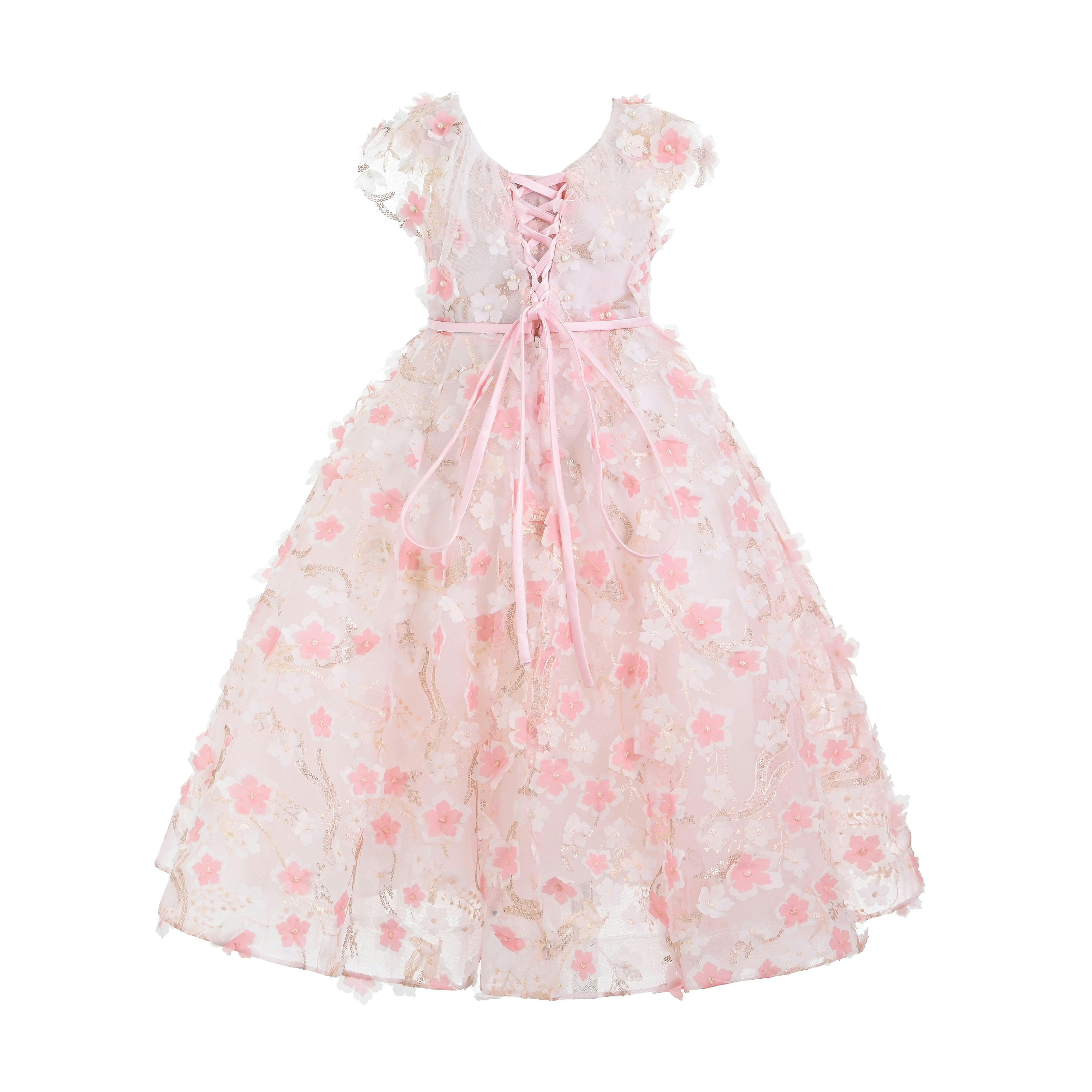 Pink Louisa Embroidered Floral Dress