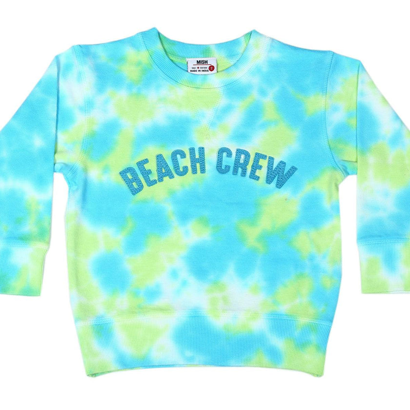 Kids Tie Dye Crew Neck Sweatshirt - Beach Crew