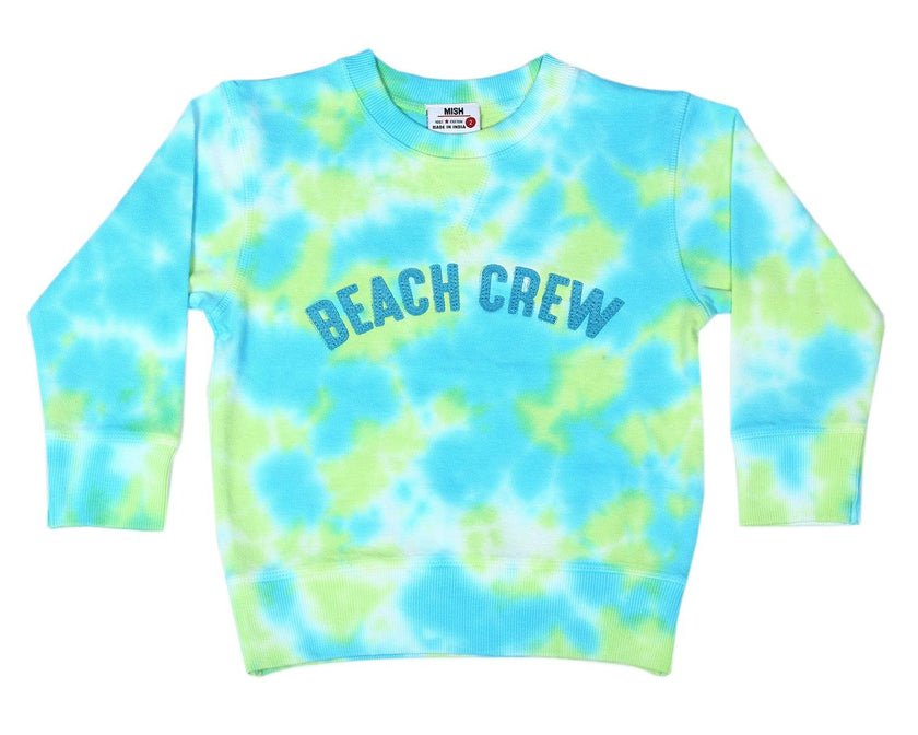 Kids Tie Dye Crew Neck Sweatshirt - Beach Crew