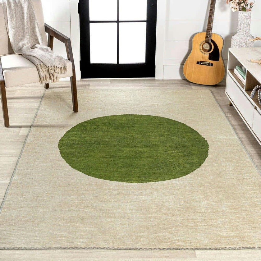 Cirkel Minimalist Geometric Dot Machine-washable Area Rug