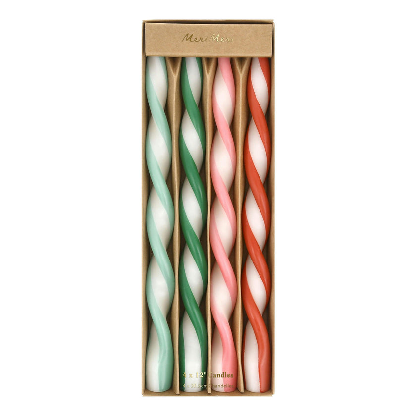 Assorted Stripe Twist Candles
