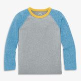 Kids heathered long sleeve baseball tee