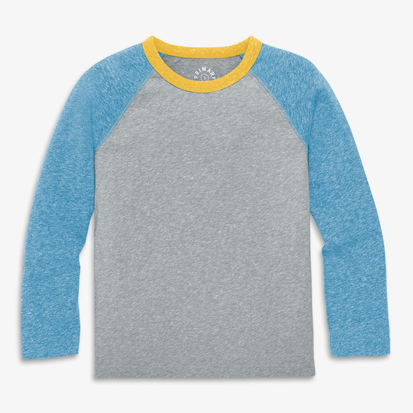Kids heathered long sleeve baseball tee