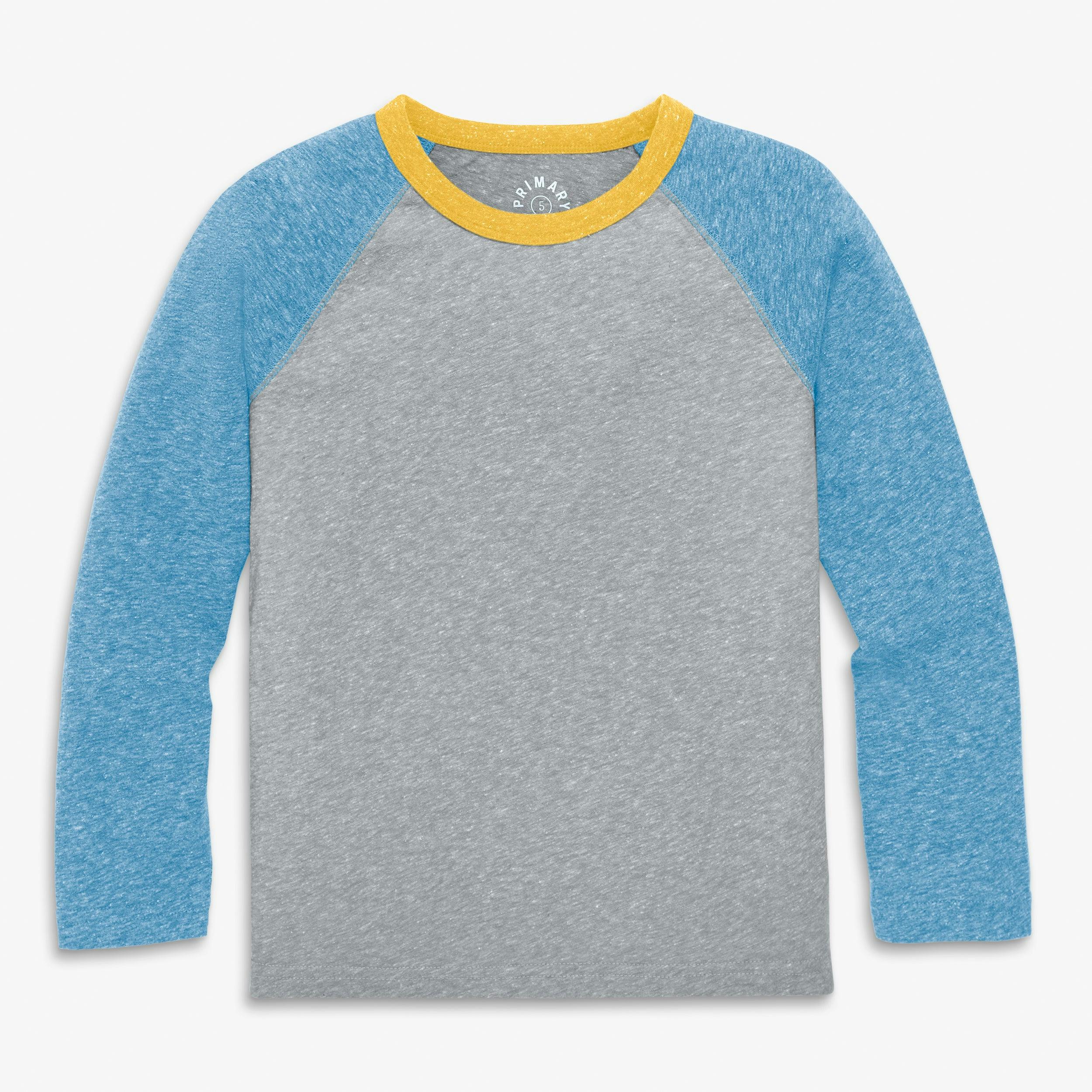 Kids heathered long sleeve baseball tee