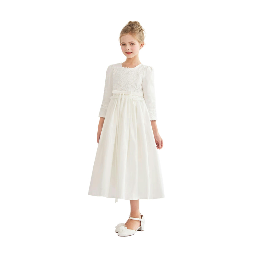 White Marindel Lace & Tulle Dress