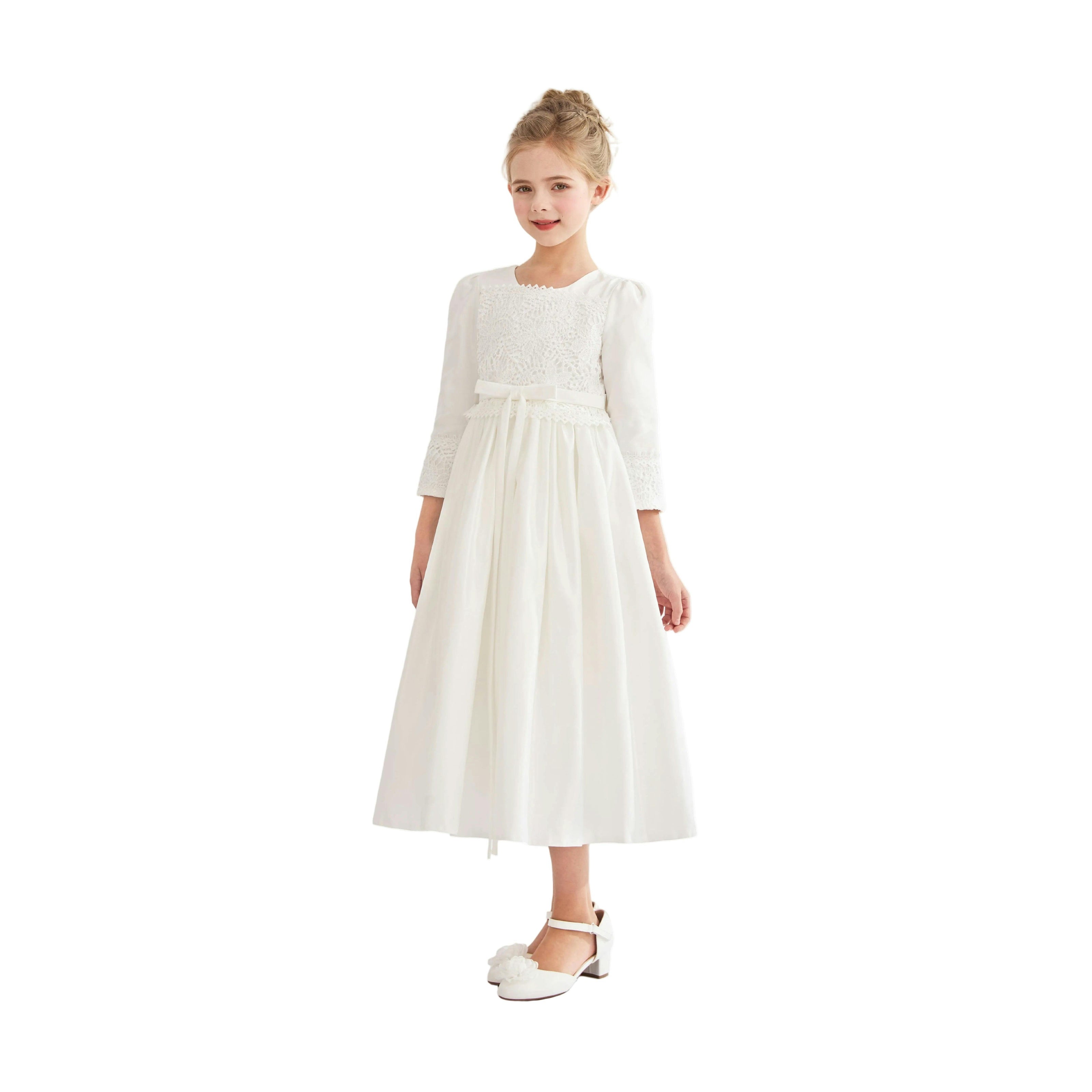 White Marindel Lace & Tulle Dress