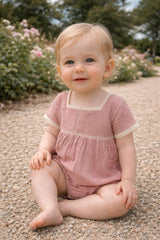 Gauze Crochet Romper