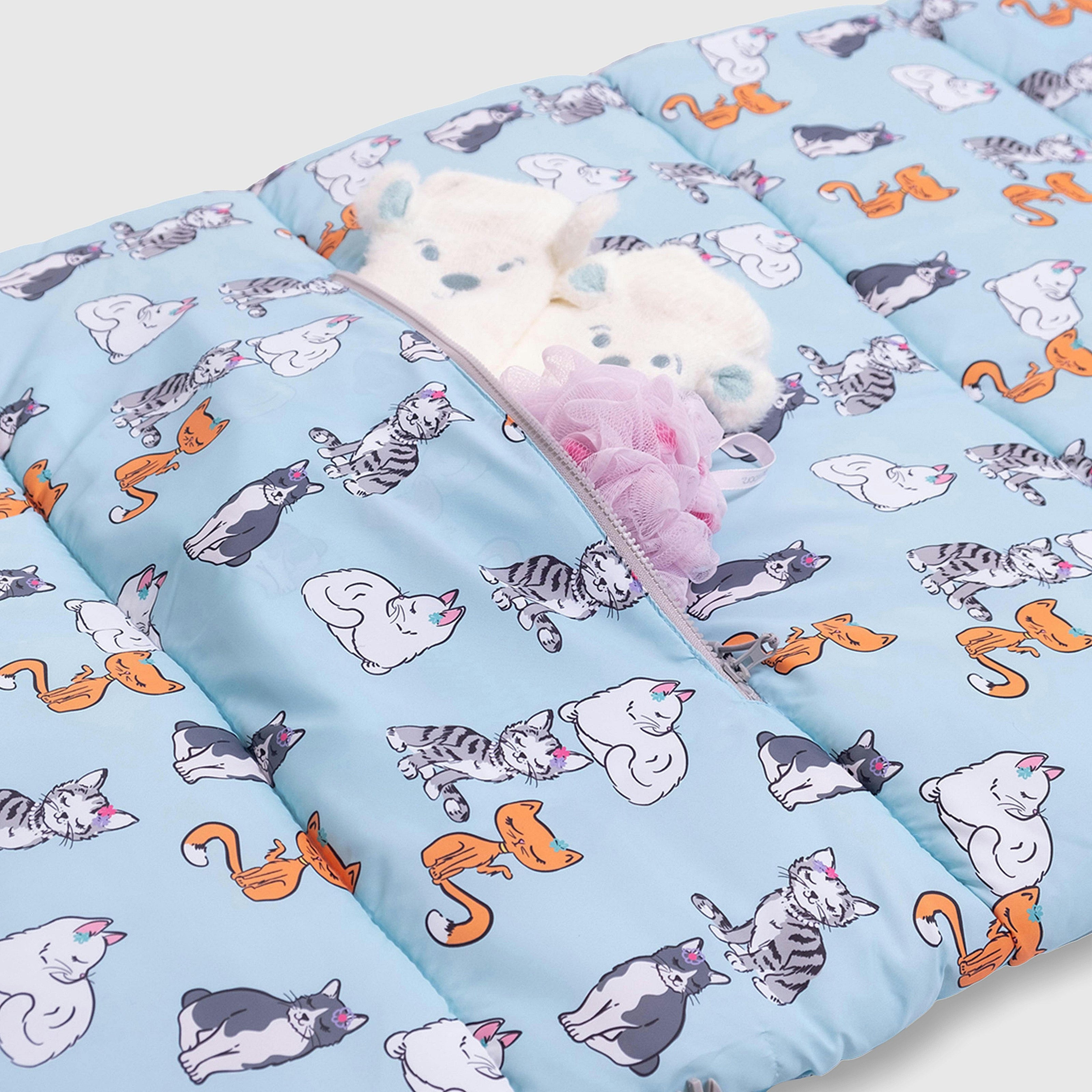 Sleep-N-Pack™ Big Kid Sleeping Bag Backpack – Sweet Cats Print