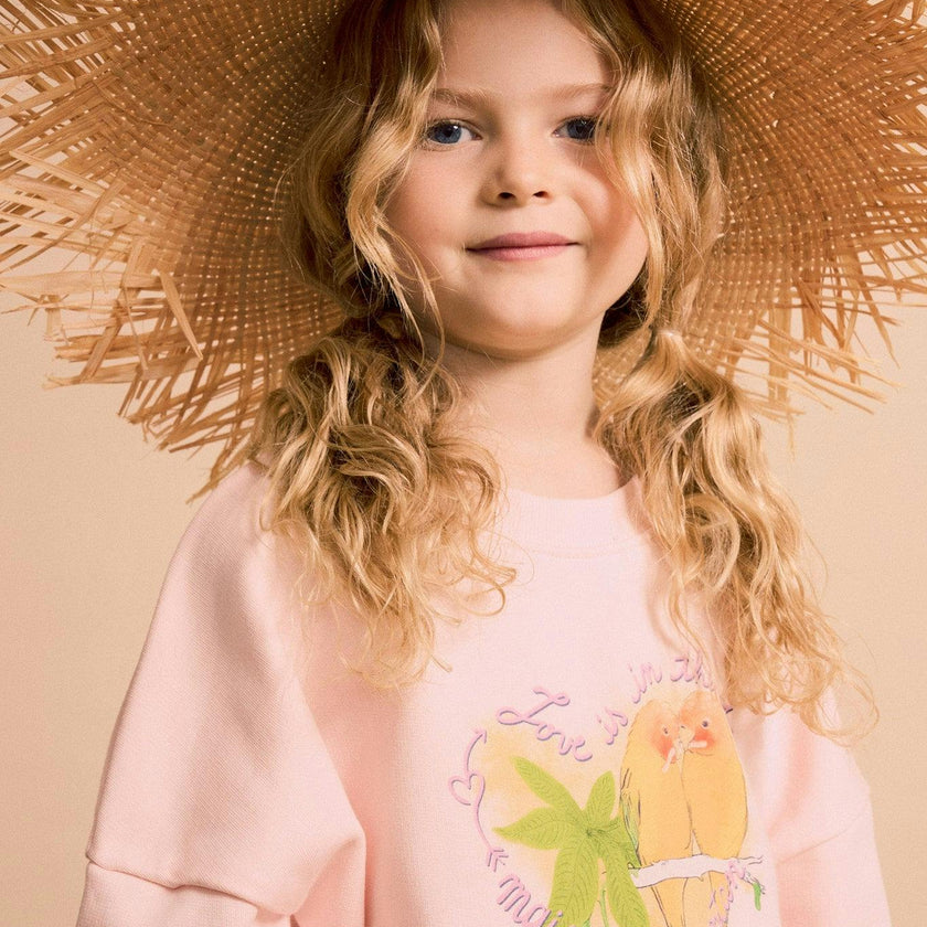 BIRDS SWEATSHIRT BLUSH