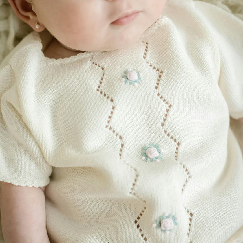 Colette Knit Diaper Set - Ivory