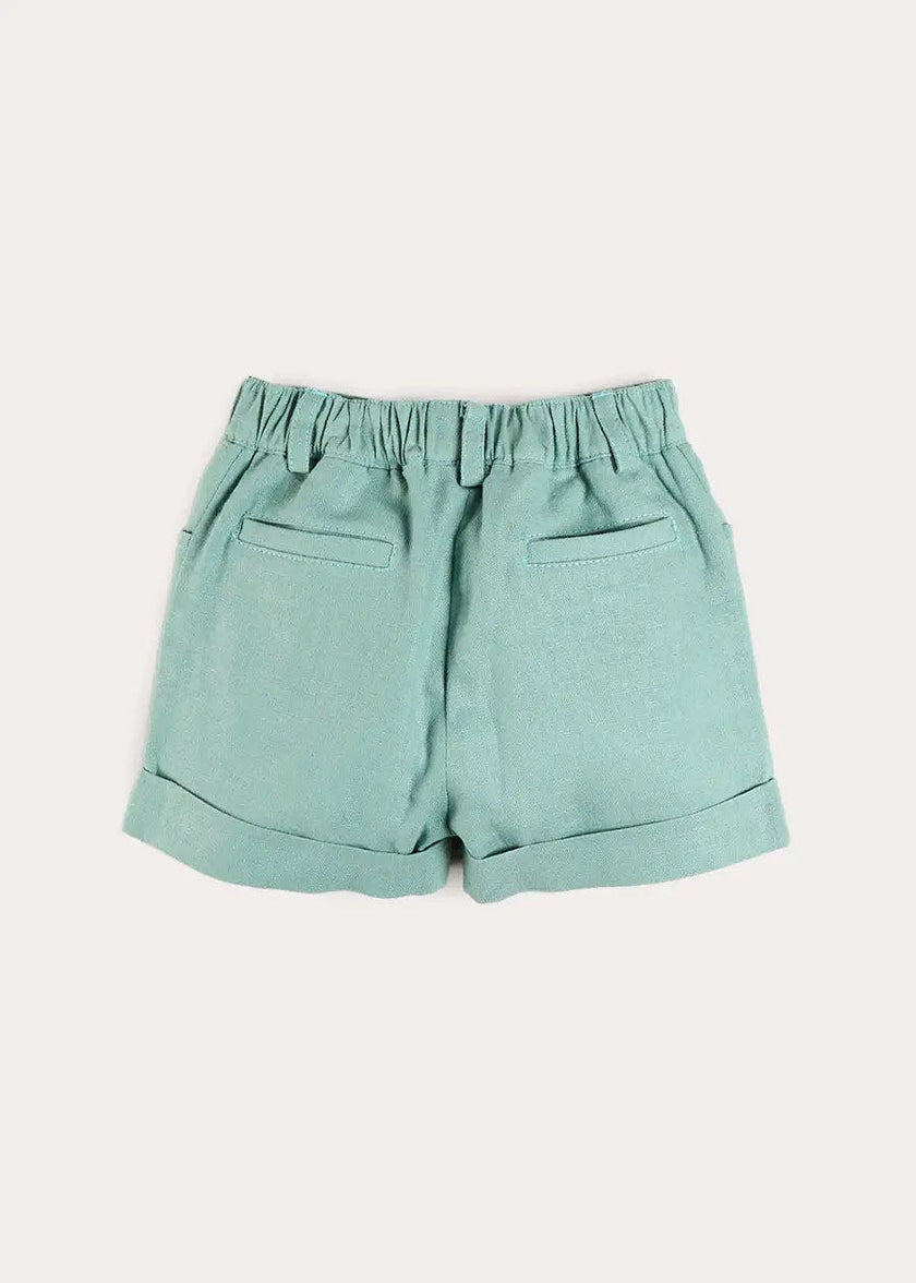 Plain Insignia Elasticated Waistband Shorts in Sage Green (12mths-4yrs)