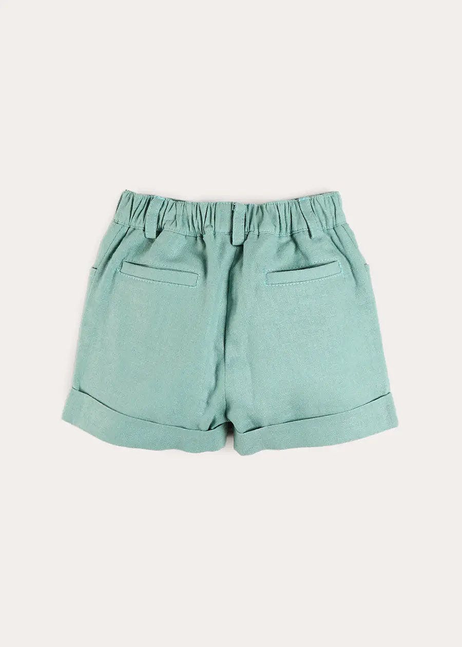 Plain Insignia Elasticated Waistband Shorts in Sage Green (12mths-4yrs)