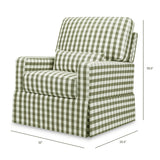 Crawford Pillowback Comfort Swivel Glider in Moss Green Gingham