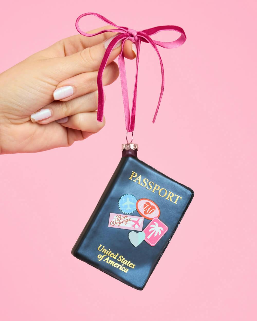 Bon Voyage Ornament - glass holiday ornament
