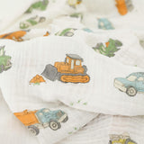 Cotton Muslin Swaddle Blanket 3 Pack - Work Trucks