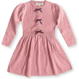 Baby Organic Button Front Bow Detail Sweater Dress, Pink